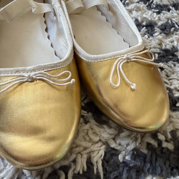 Crewcuts Gold Strappy Ballet Flats Mary Jane Shoes Size 4 Kids Big Girls Youth - Picture 4 of 10